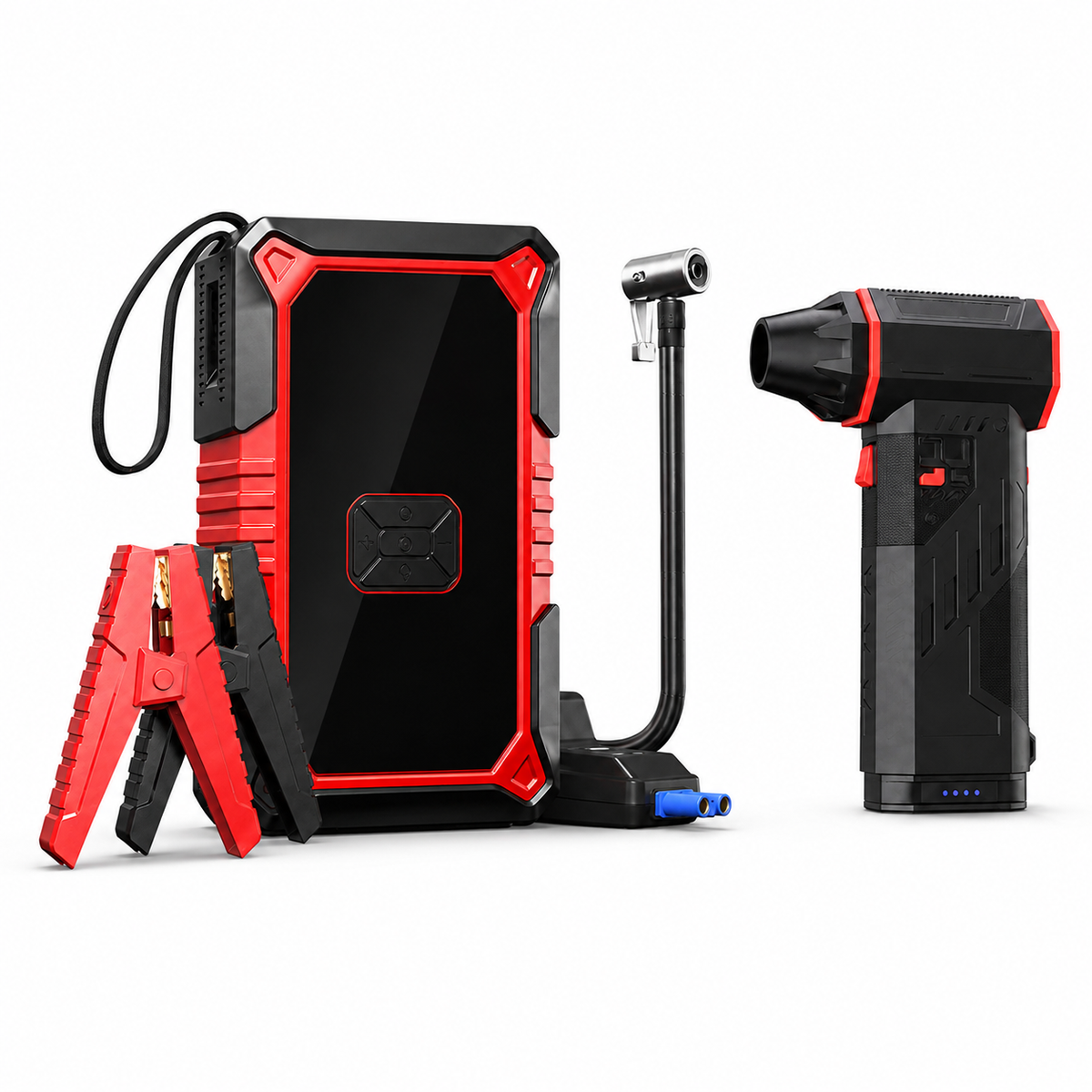 3-in-1 Auto-Starthilfe mit Kompressor & Handstaubsauger