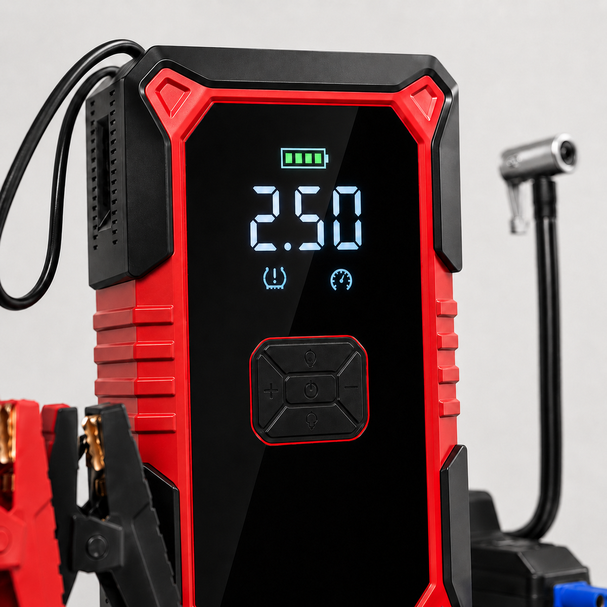 3-in-1 Auto-Starthilfe mit Kompressor & Handstaubsauger