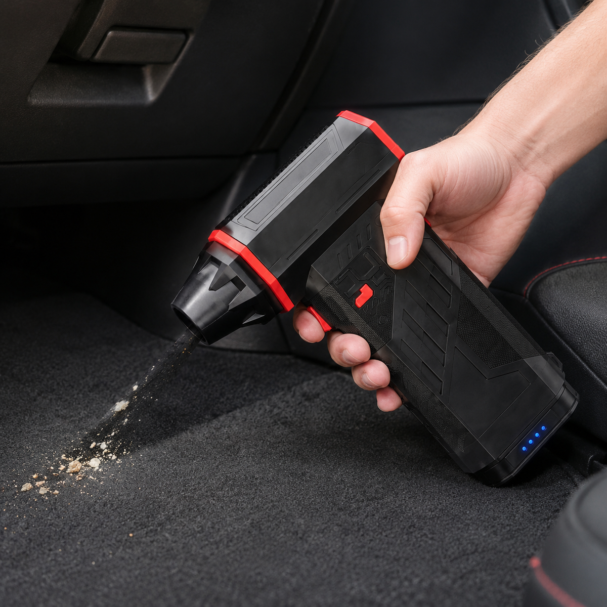 3-in-1 Auto-Starthilfe mit Kompressor & Handstaubsauger